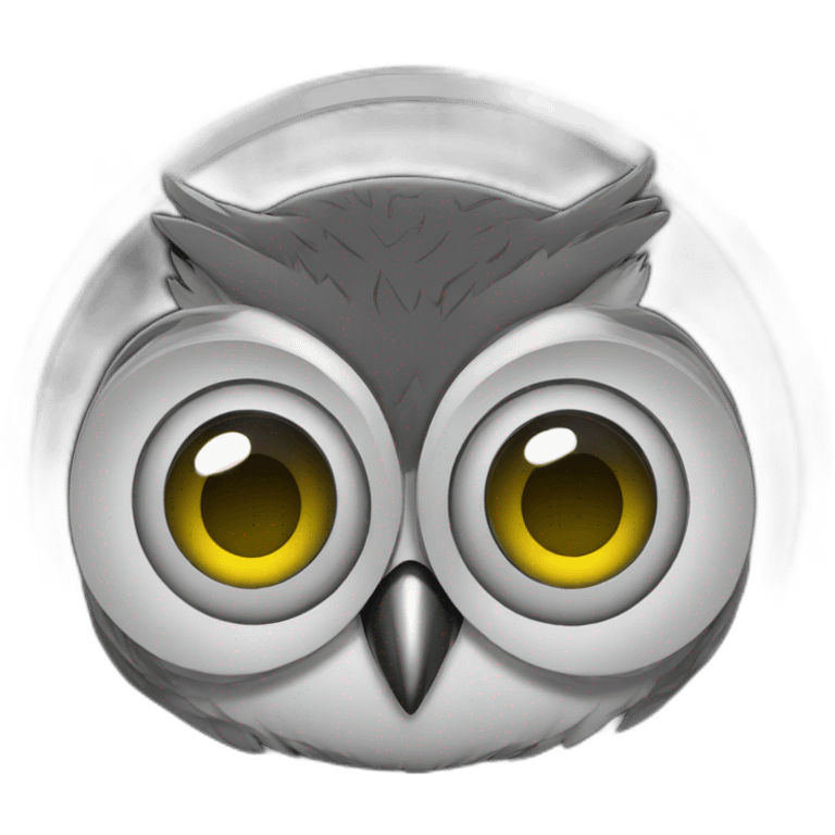 Owl with laser eyes in black coin emoji