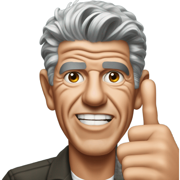 Anthony Bourdain middle finger emoji