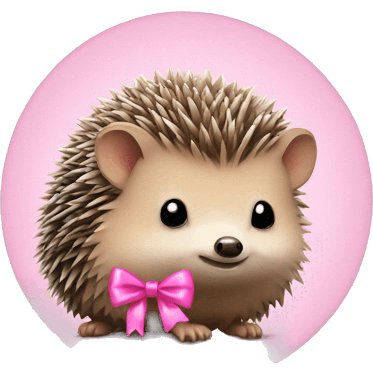 Hedgehog with a pink bow emoji