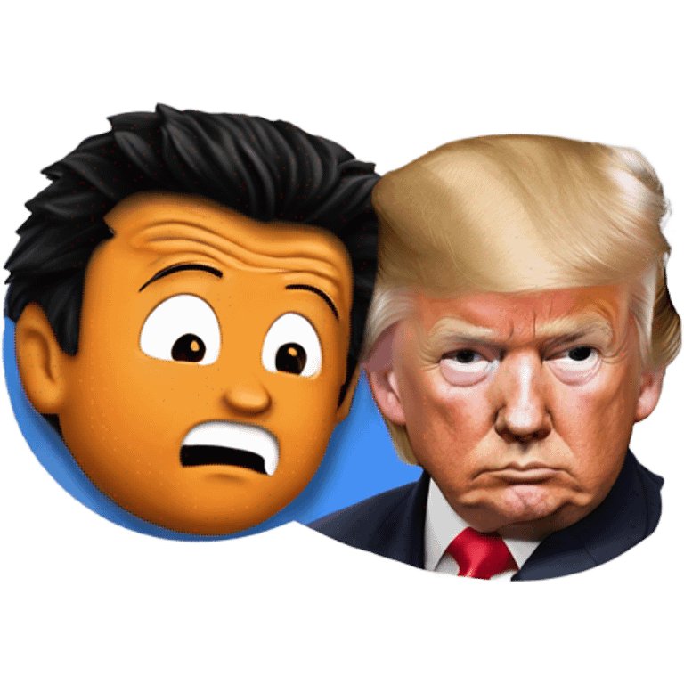 Goku from Dragon Ball, Z, kissing a photo realistic Donald Trump at the beach emoji