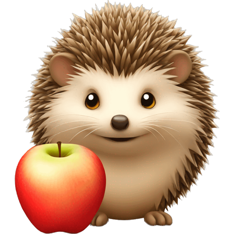 hedgehog with an apple emoji