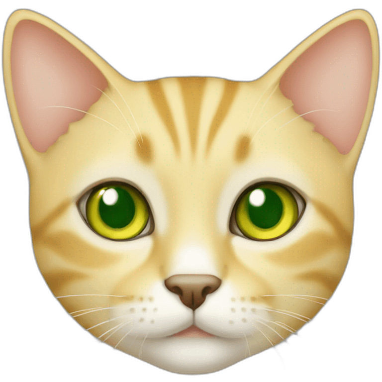 yellow shorthair cat with green eyes emoji