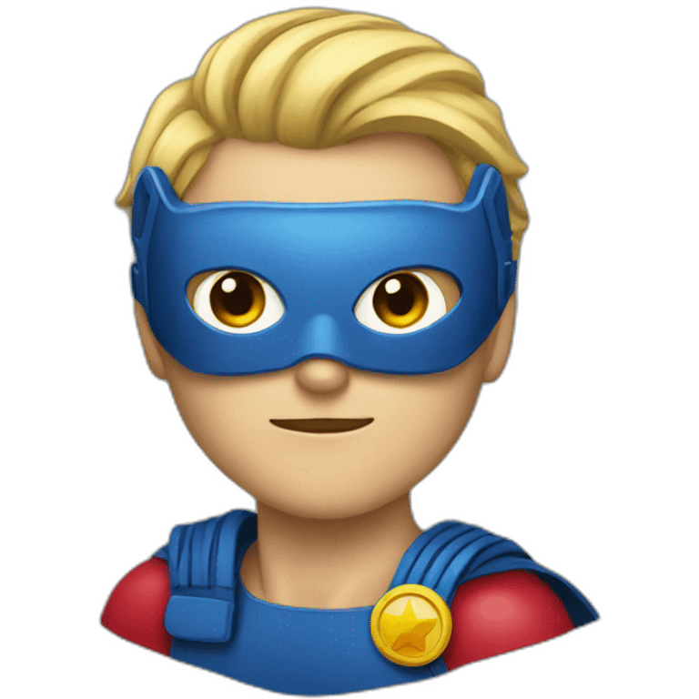 portrait superhero with mask, specialist in Reviews emoji