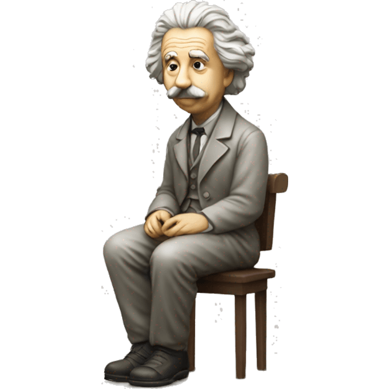 sitting philosopher-statue as albert einstein emoji