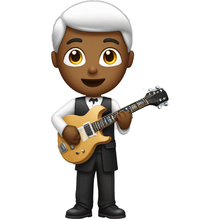 church choirboy with electric guitar in hand emoji