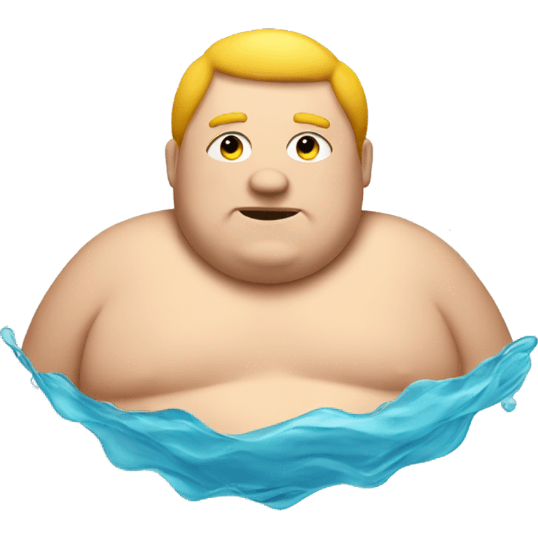 Fat guy swimming  emoji