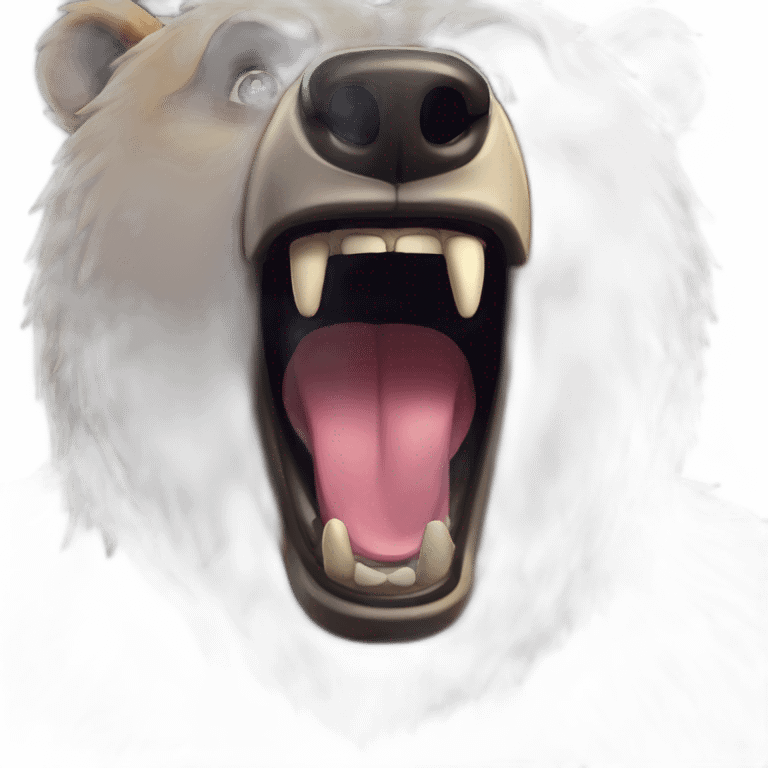 grizzly bear head with badass expression emoji