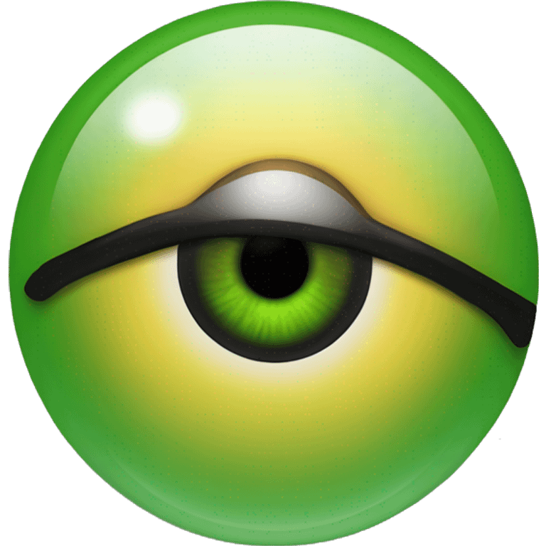 an eyeball with black eyelids and green/yellow/amber eyes with black pupil emoji