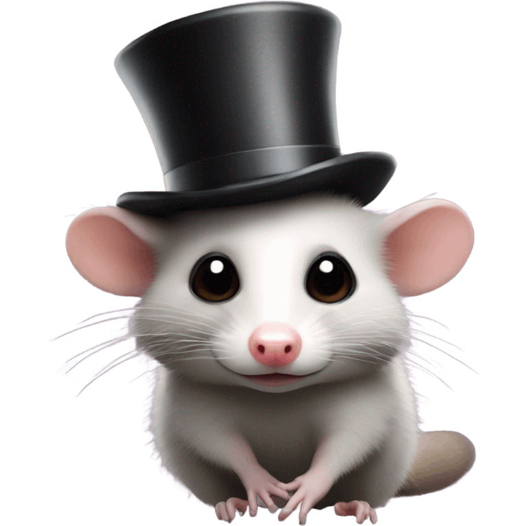 Opossum with a top hat emoji