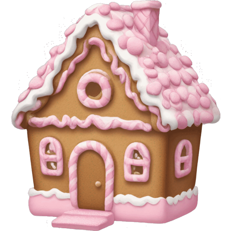 pastel pink gingerbread house emoji