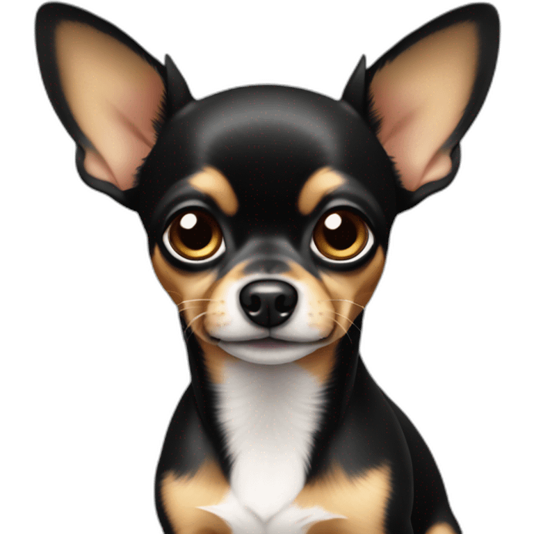 black and tan big eared chihuahua emoji