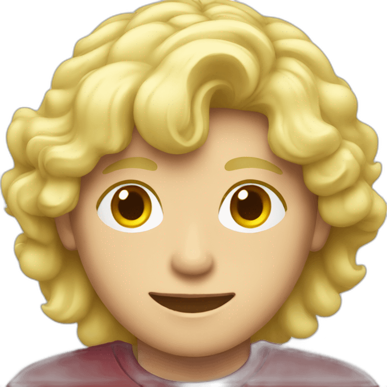 blond teenage boy with maroon shirt emoji