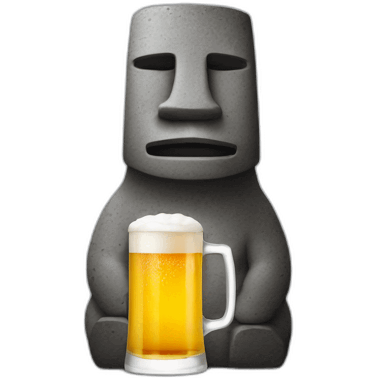 Moai avec un biere emoji