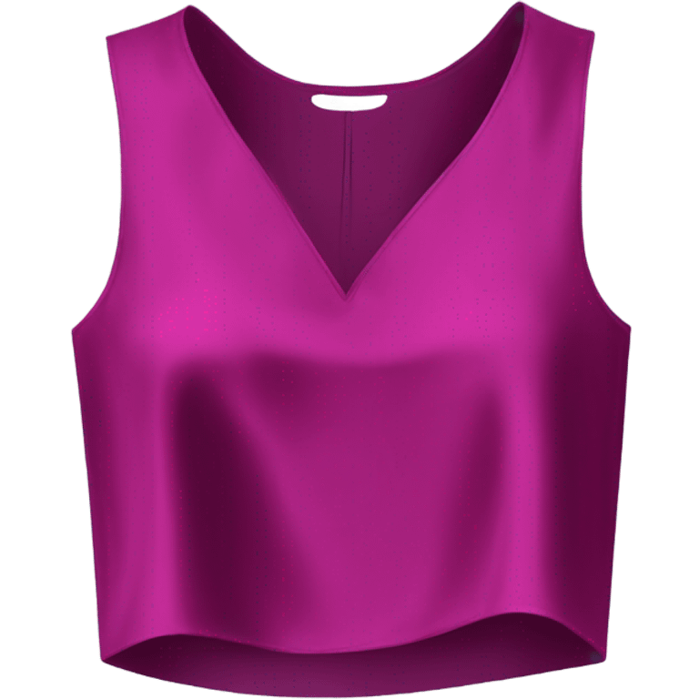 Realistic magenta cut out silk crop top blouse. emoji