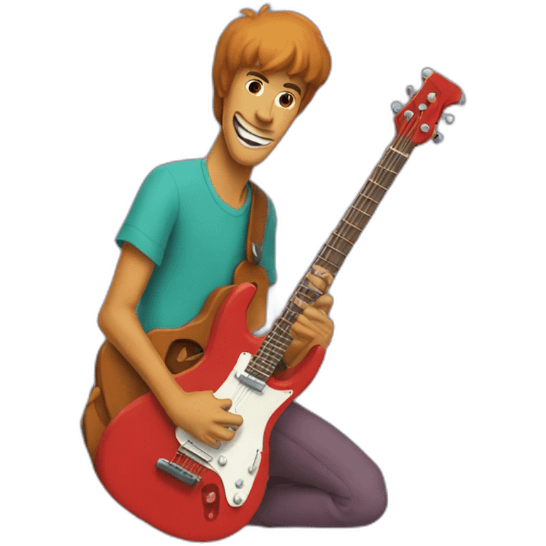 Scooby doo with red guitar  emoji