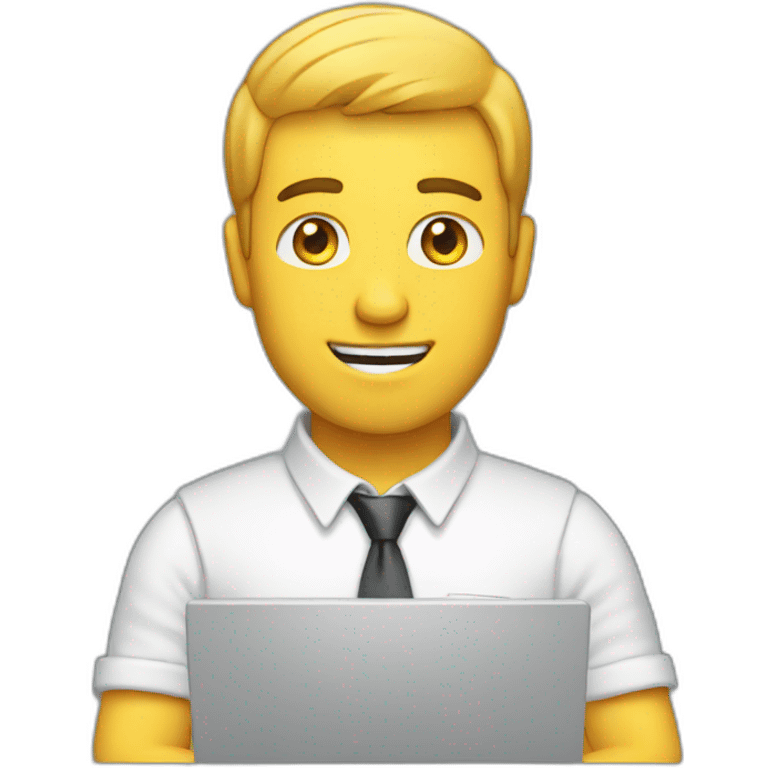 man working on pc emoji