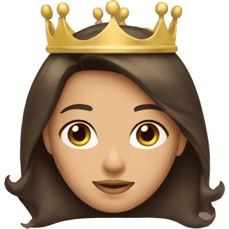 brunette face and crown  emoji