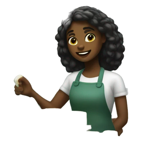 girl working in lush, selling soap sticker