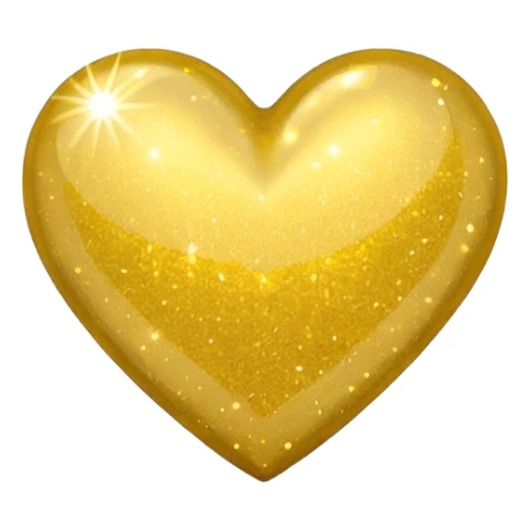 yellow heart with a gold glitter fill sticker