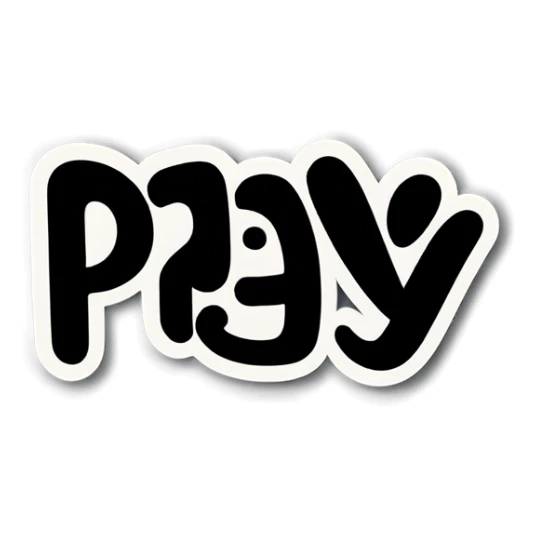 The word pray in coquette aesthetic sticker
