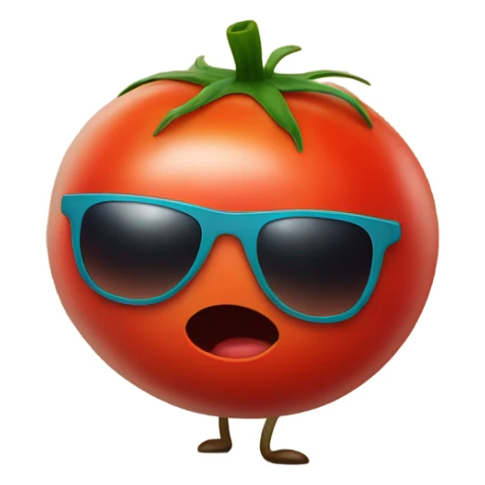 Tomato with arms and legs and sunglasses  sticker