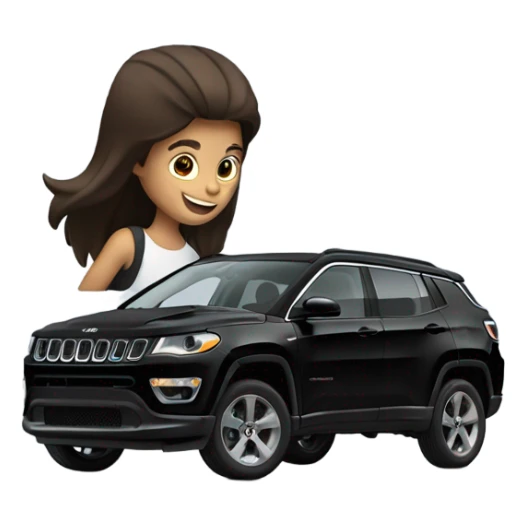 Black jeep compass driven by pretty brunette girl sticker
