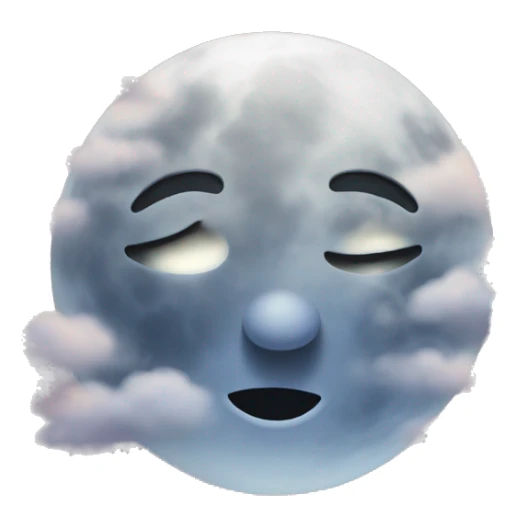 Cloudy moon sticker