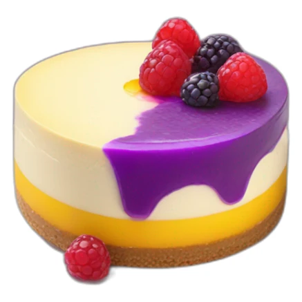 No bake cheesecake with 3 colored jams red purple and yellow  sticker
