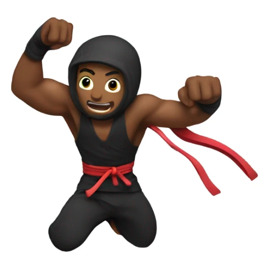 male Ninja Warrior athlete punching, captured mid-air sticker
