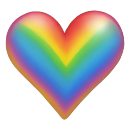 Rainbow heart sticker
