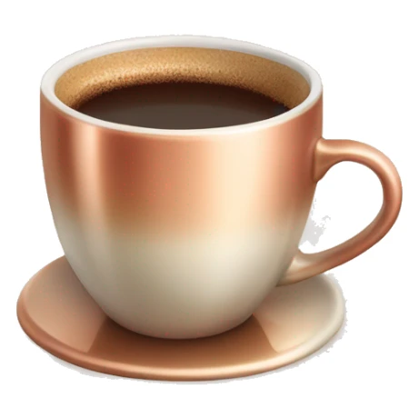 Realistic isolated rose gold,brown, and cream gradient coffee cup . sticker
