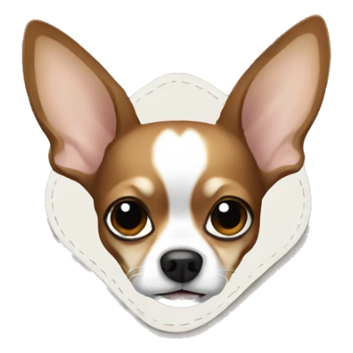 Brown and white chihuahua in car interior sticker