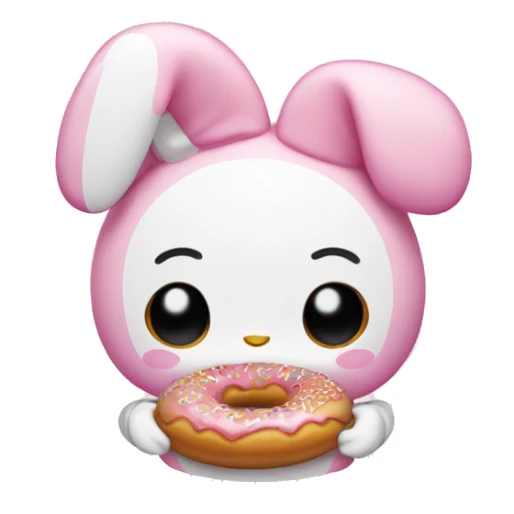 my melody eating a donut sticker