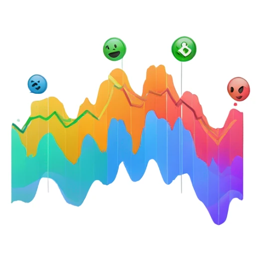 vaporware color themed line chart, stock price going up sticker