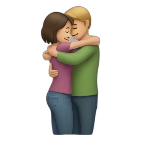 Hug with male female  sticker