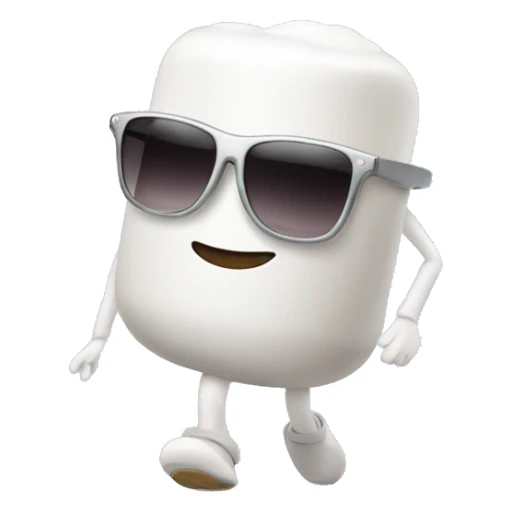 Walking, talking marshmallow with sunglasses sticker