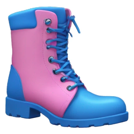 Pink boots and blue sticker
