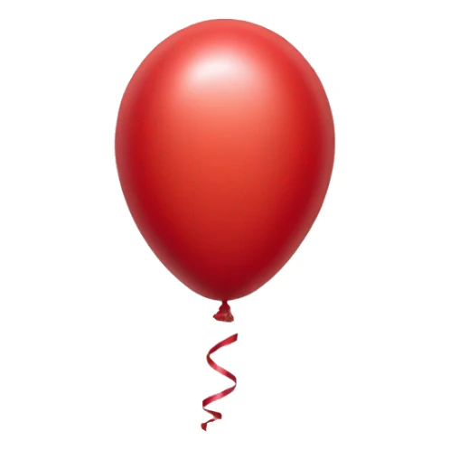 Red foil balloon displaying : symbol and ) symbol sticker