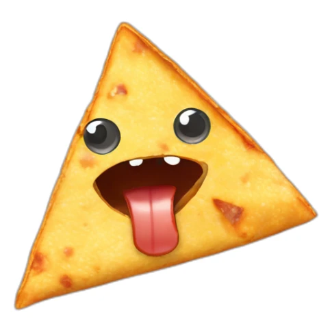 nacho tortilla chip with a little piece of meat on it sticker