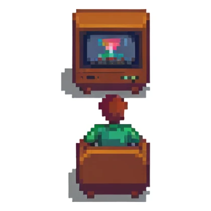 person watching a sci-fi show on TV sticker