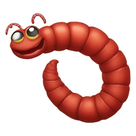 red worm sticker