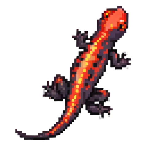 red-spotted salamander with black body and bright red spots sticker