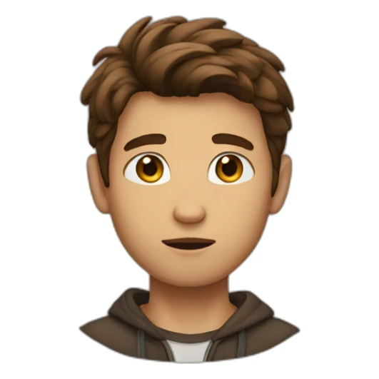 mysterious boy brown hair sticker