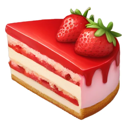 slice of strawberry cake with no dish sticker