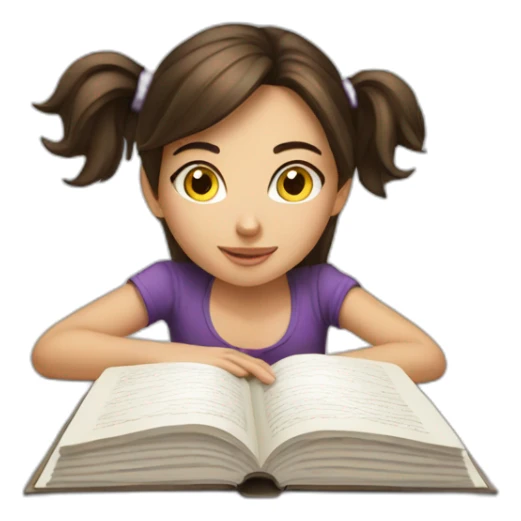 brunette girl studying hard sticker