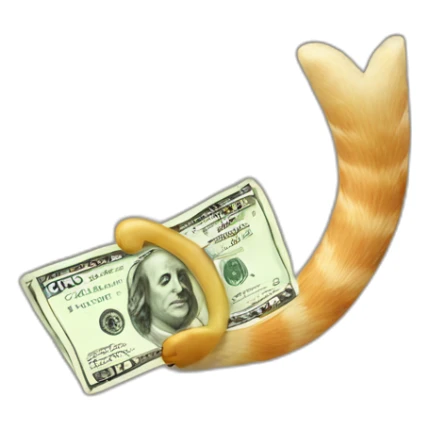 An animals tail giving money sticker