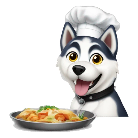 A Siberian husky as a chef in a restaurant  sticker