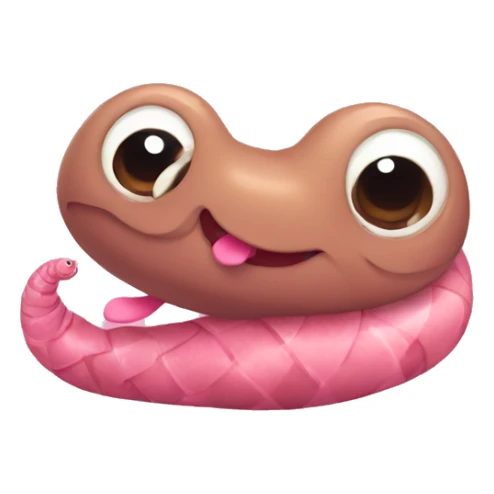 A cute earthworm with a little pink bow sticker