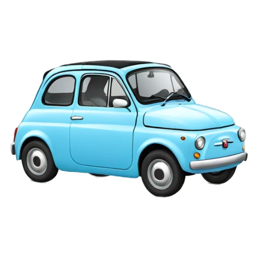 Fiat 500 baby blue car  sticker