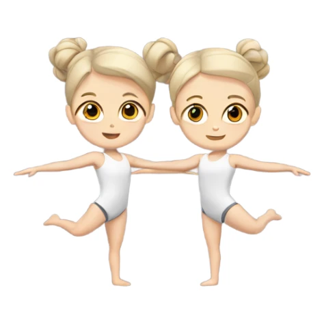two little white girls doing gymnastics  sticker